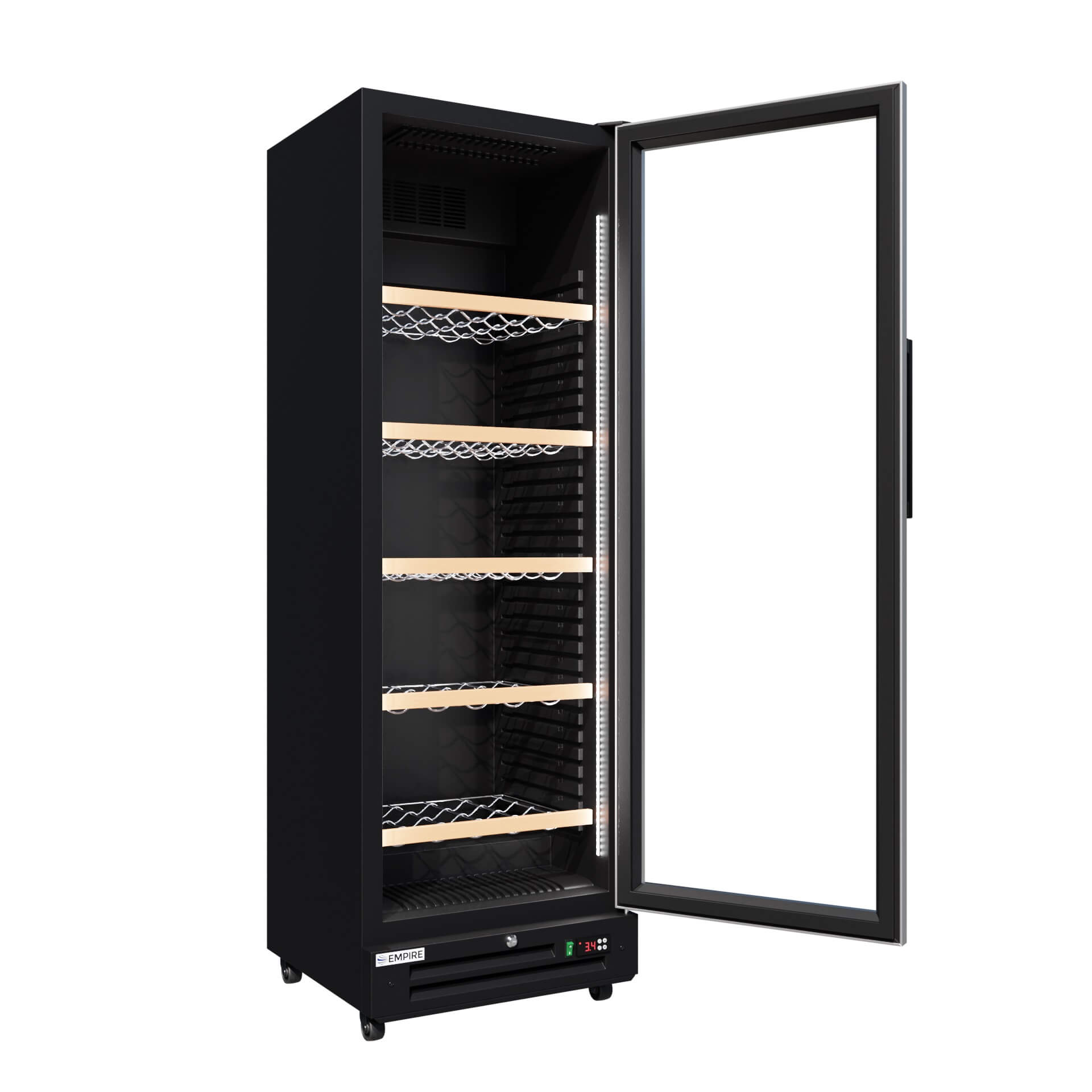 Empire Single Door Upright Wine Cooler – 78 Bottle 360L Commercial Display Fridge