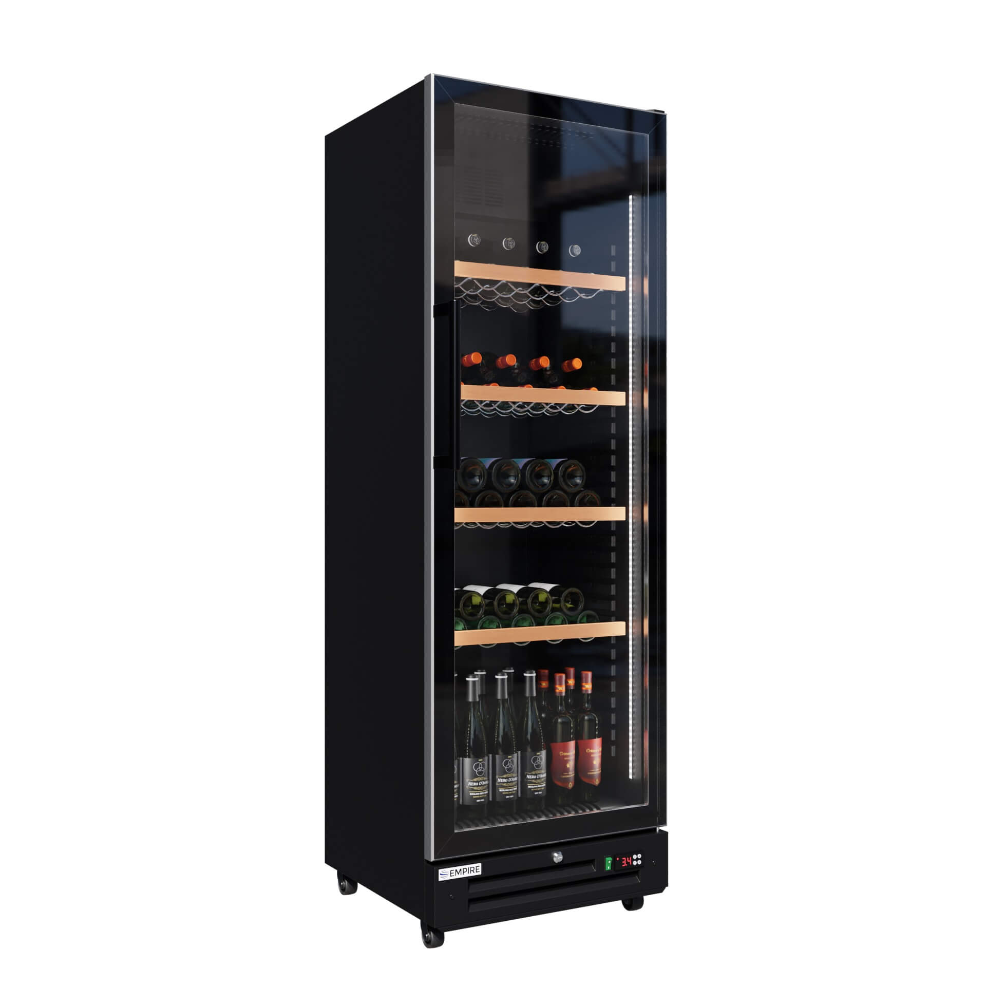 Empire Single Door Upright Wine Cooler – 78 Bottle 360L Commercial Display Fridge