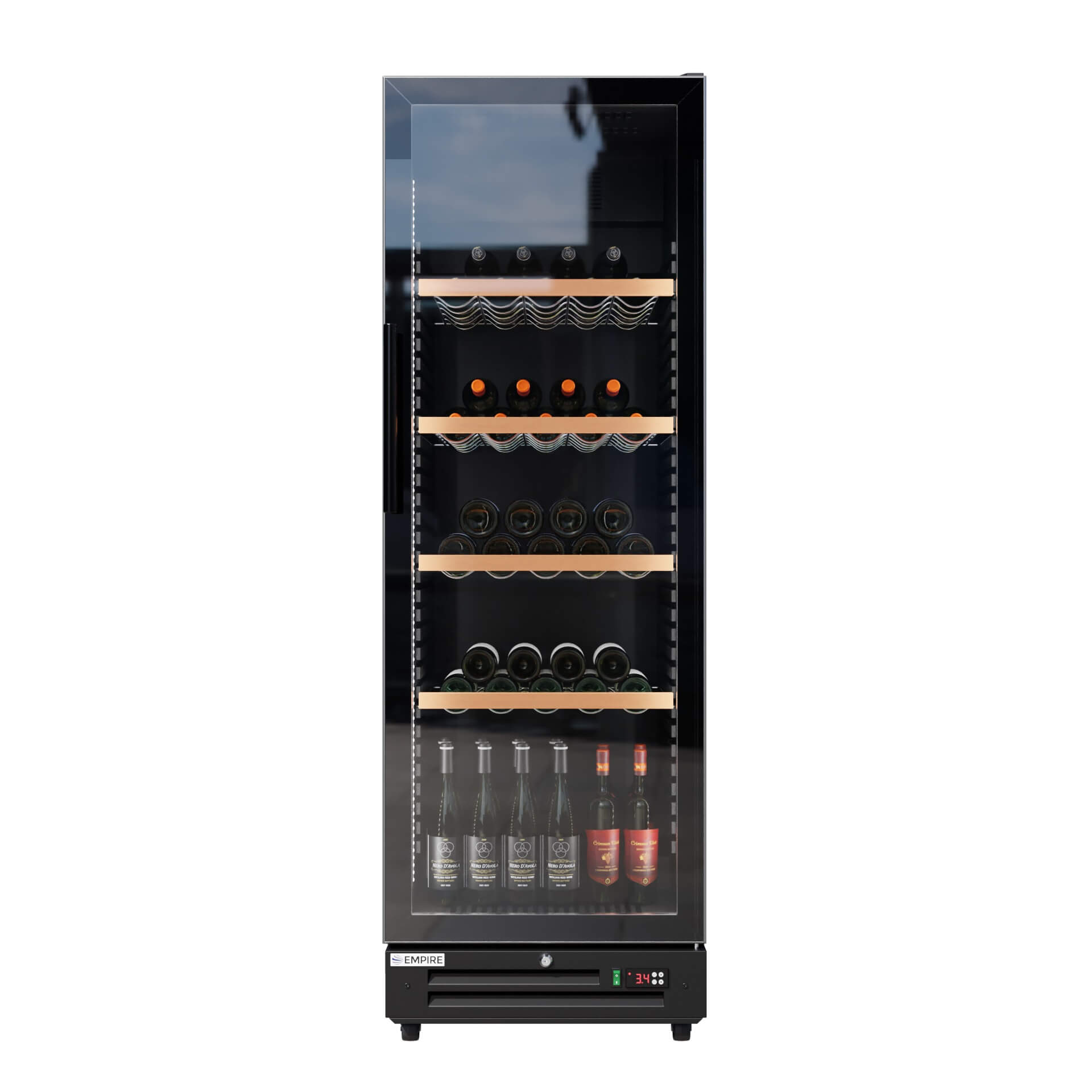 Empire Single Door Upright Wine Cooler – 78 Bottle 360L Commercial Display Fridge