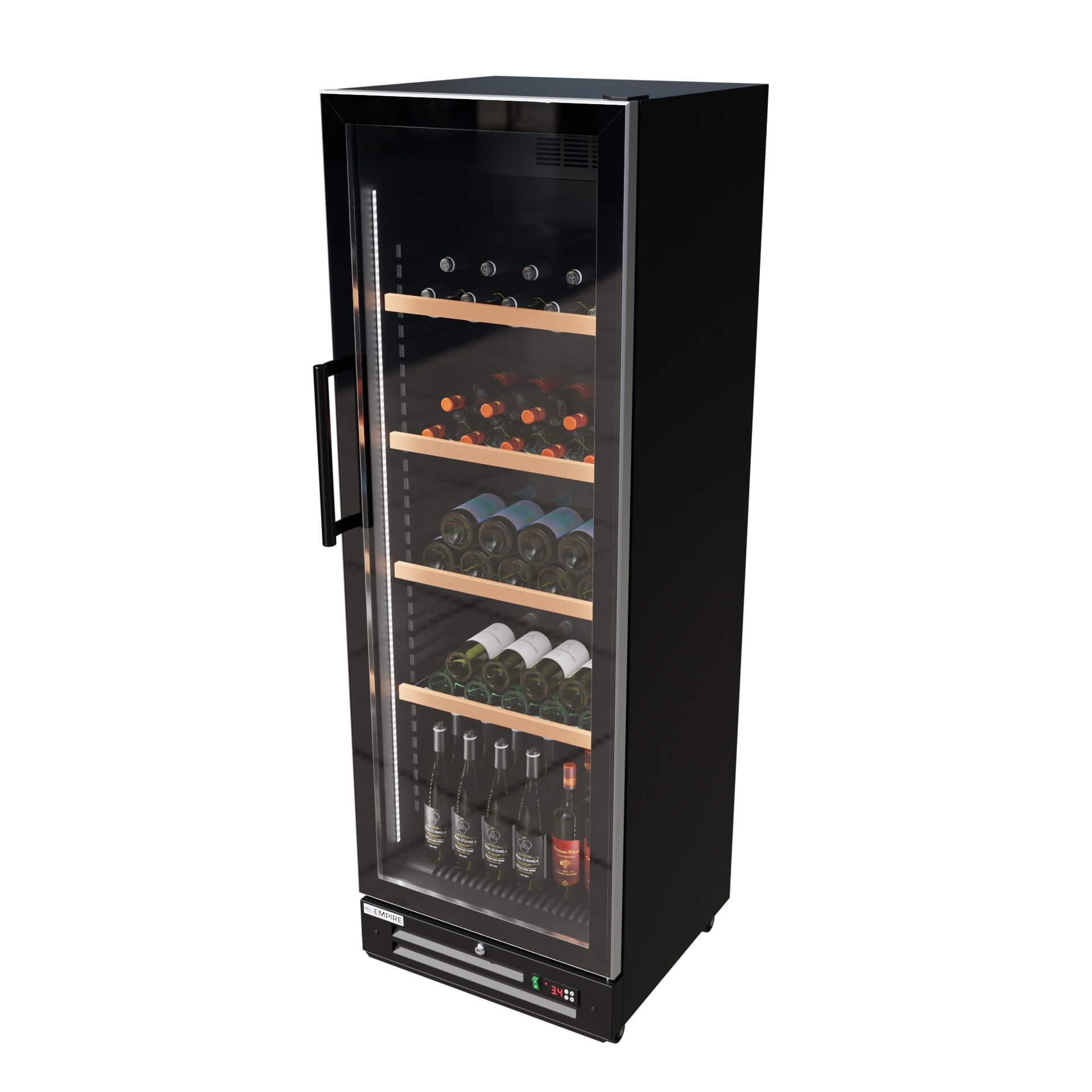Empire Single Door Upright Wine Cooler – 78 Bottle 360L Commercial Display Fridge
