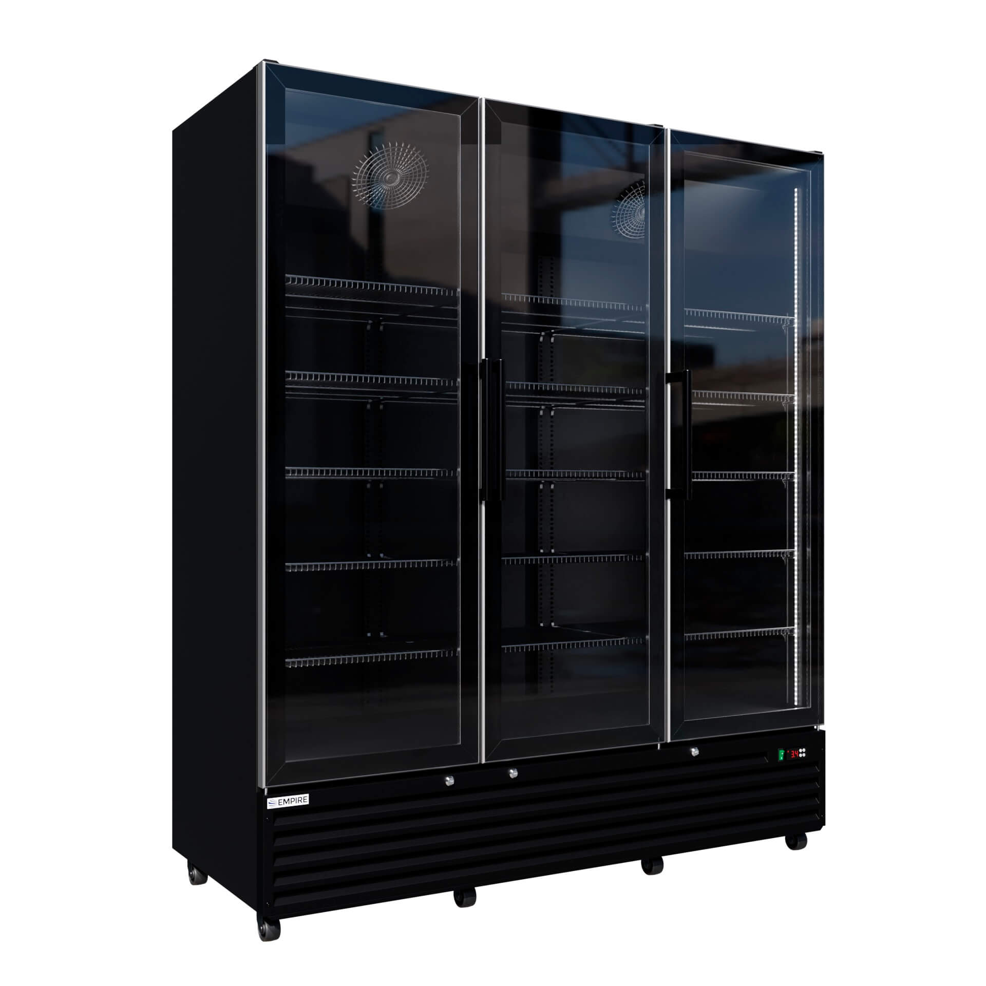 Empire Triple Door Upright Display Fridge Cooler – 1483L Commercial Glass Door Merchandiser