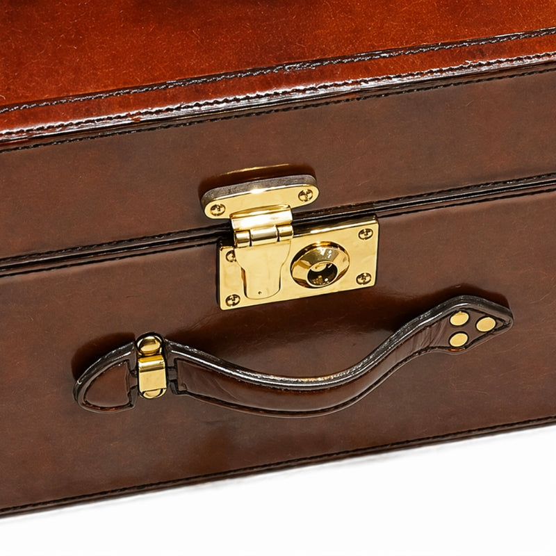 Explorer Handcrafted Leather Weave Trunk Set – Cognac (Set of 3)