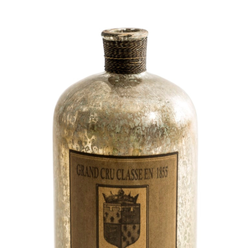 Extra Large Antique Silver Glass Bottle / Vase