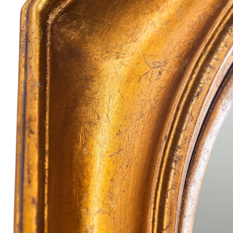 Antiqued Gold Octagonal Framed Convex Mirror