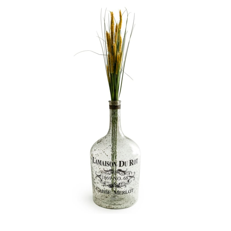 Extra Large Bubbled Glass "La Maison Du Rot" Bottle / Vase