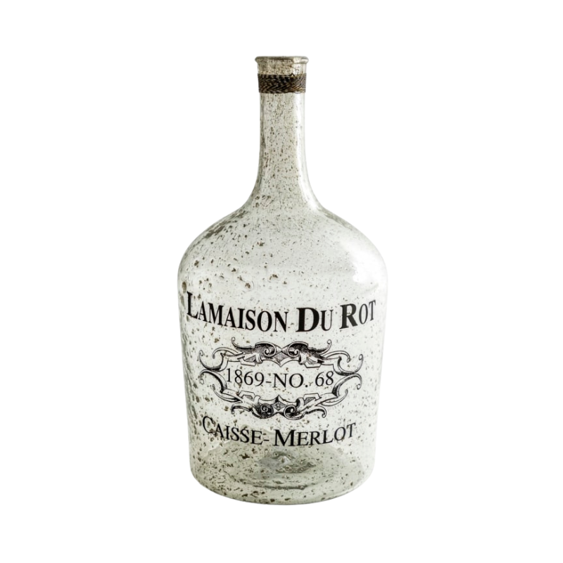 Extra Large Bubbled Glass "La Maison Du Rot" Bottle / Vase