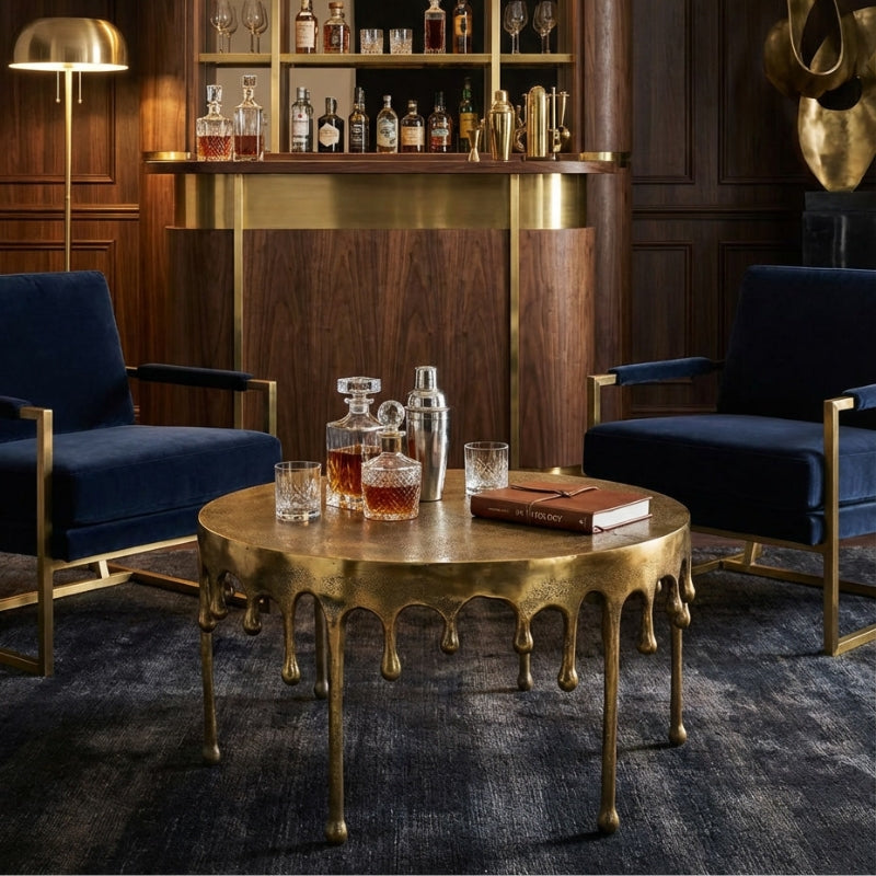 Gold "Dali" Drip Aluminium Coffee Table