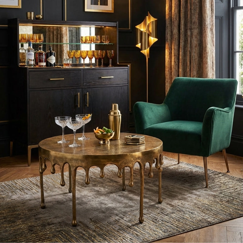 Gold "Dali" Drip Aluminium Coffee Table