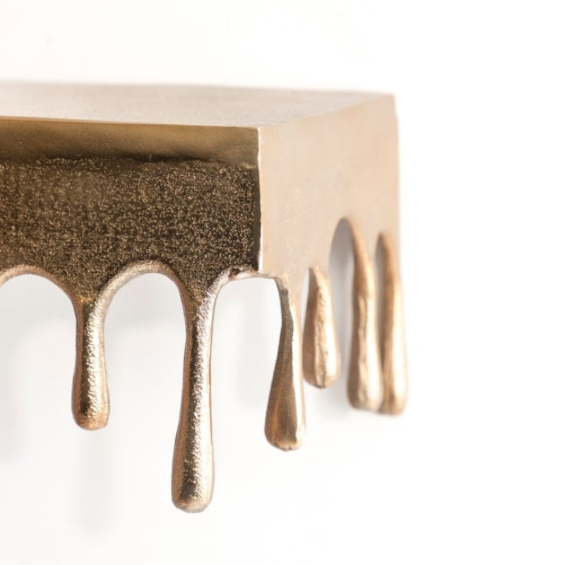 Gold "Dali" Drip Large Rectangular Aluminium Wall Shelf
