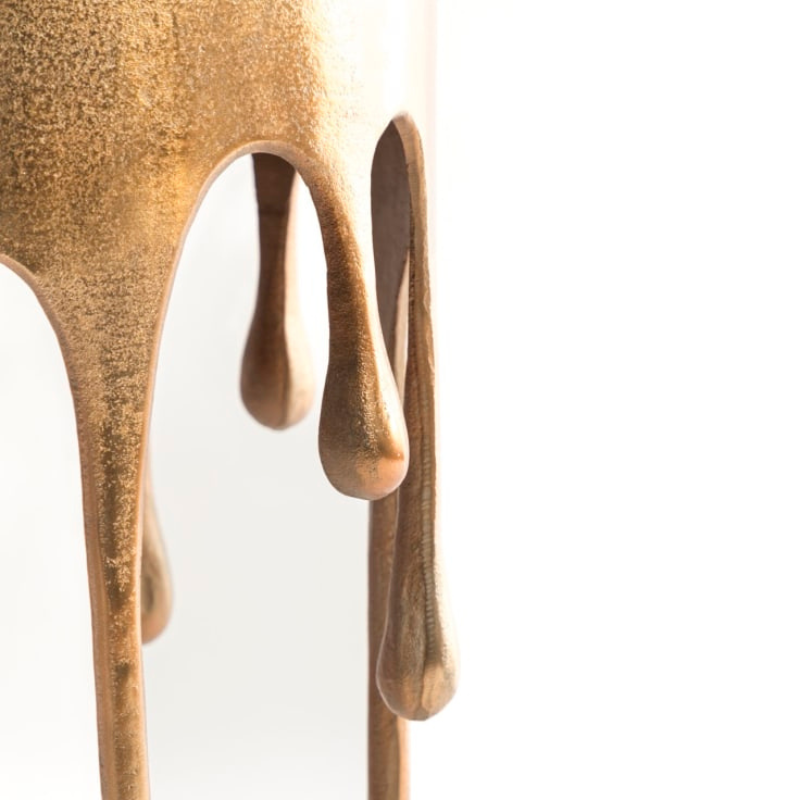 Gold "Dali" Drip Round Aluminium Side Table