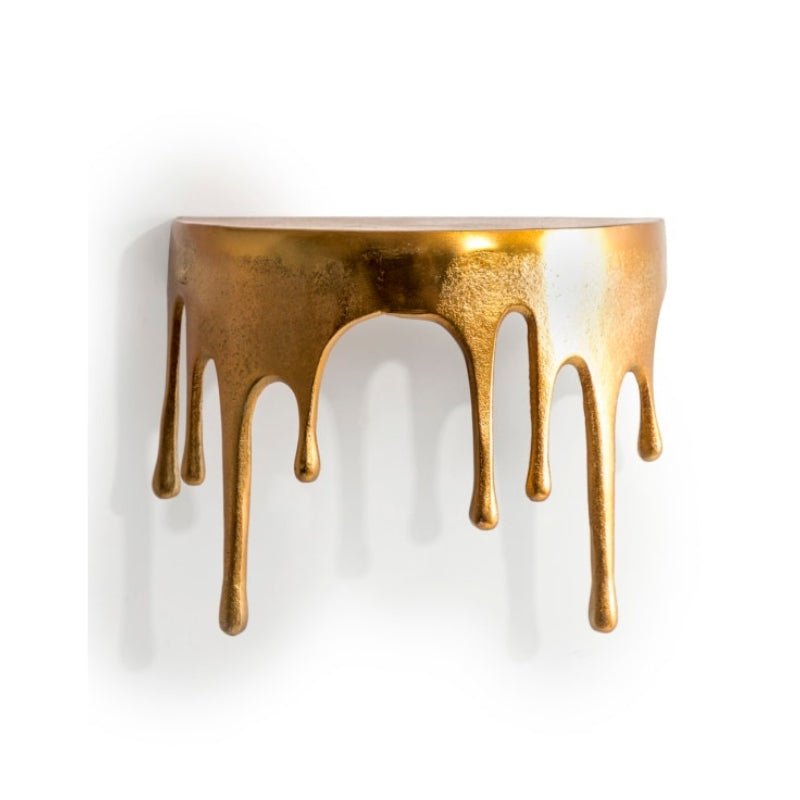 Gold "Dali" Drip Small Oval Aluminium Wall Shelf