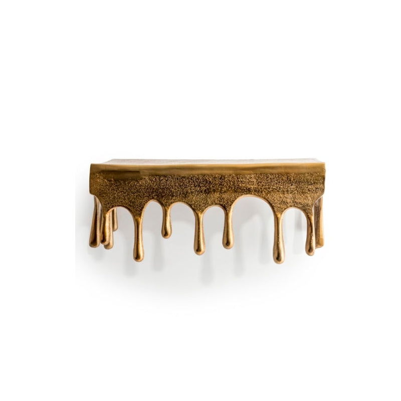 Gold "Dali" Drip Small Rectangular Aluminium Wall Shelf