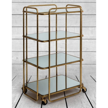 Gold Frame & Mirror Shelf Drinks Trolley