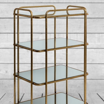 Gold Frame & Mirror Shelf Drinks Trolley