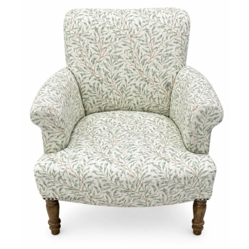 Willow Bough Occasional Armchair – Green & Ivory Cotton
