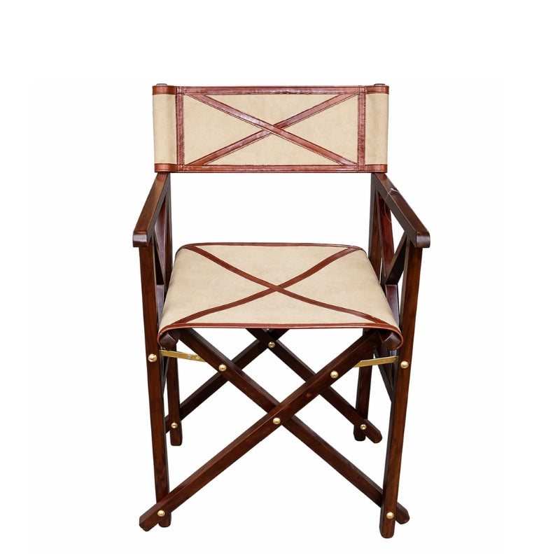 Explorer Handcrafted Canvas Director Chair - Cognac