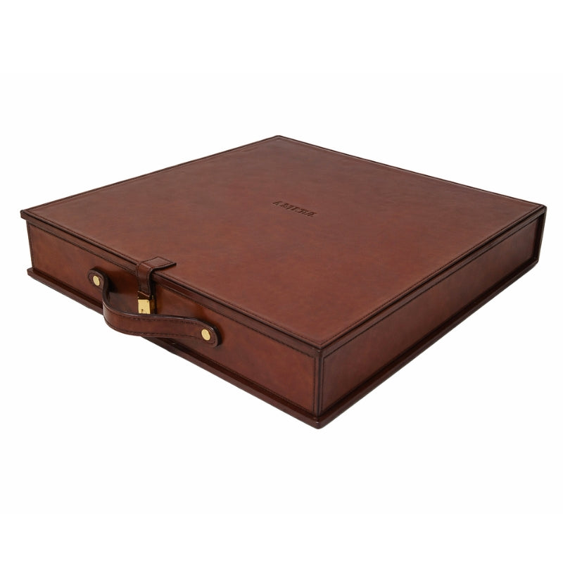 Explorer Handcrafted Leather Chess Set – Cognac