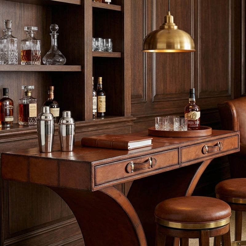 Handcrafted Console Table - Cognac