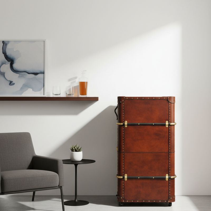 Handcrafted Leather Bar - Cognac