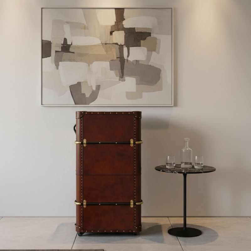 Handcrafted Leather Bar - Cognac