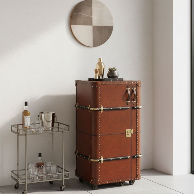 Handcrafted Leather Bar - Cognac