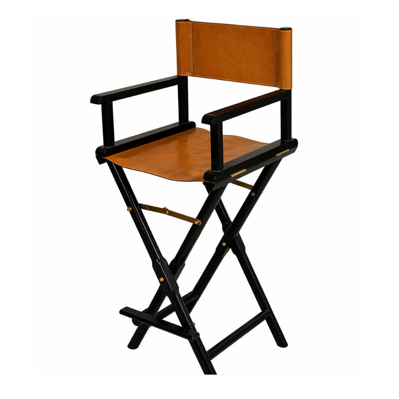 Explorer Handcrafted Leather Director Bar Stool - Cognac