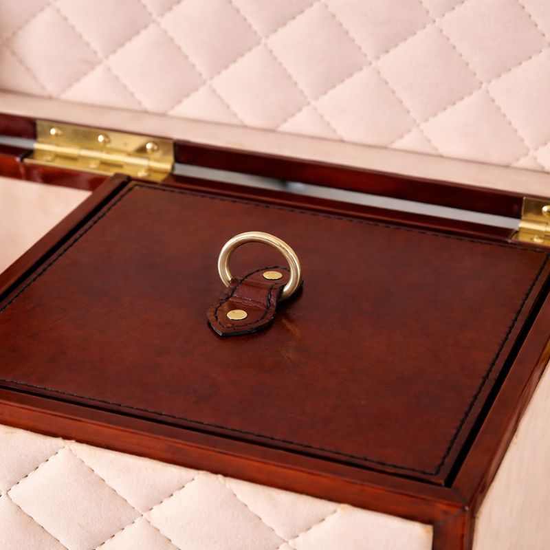 Handcrafted Leather Mini Bar Cabinet – Cognac