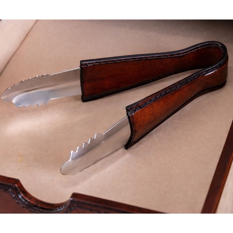 Handcrafted Leather Mini Bar Cabinet – Cognac