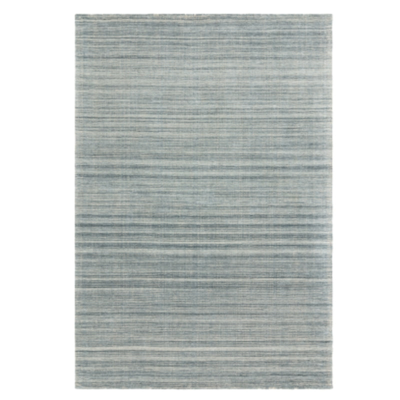 Hazy Blue Textured Stripe Rug