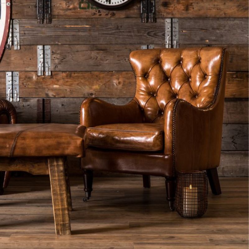 Hereford Leather Chesterfield Armchair