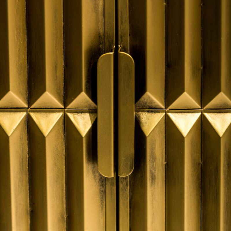 Industrial Gold "Fitzgerald" 2 Door Metal Side Cabinet