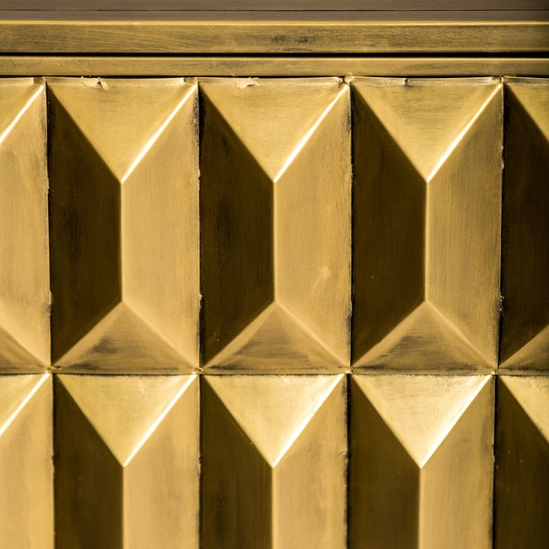 Industrial Gold "Fitzgerald" 3 Door Large Metal Sideboard