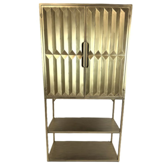 Industrial Gold "Fitzgerald" Extra-Tall Cabinet with Shelves