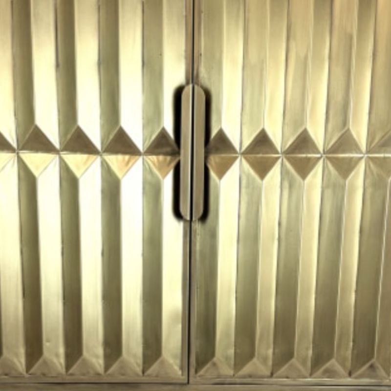 Industrial Gold "Fitzgerald" Extra-Tall Cabinet with Shelves