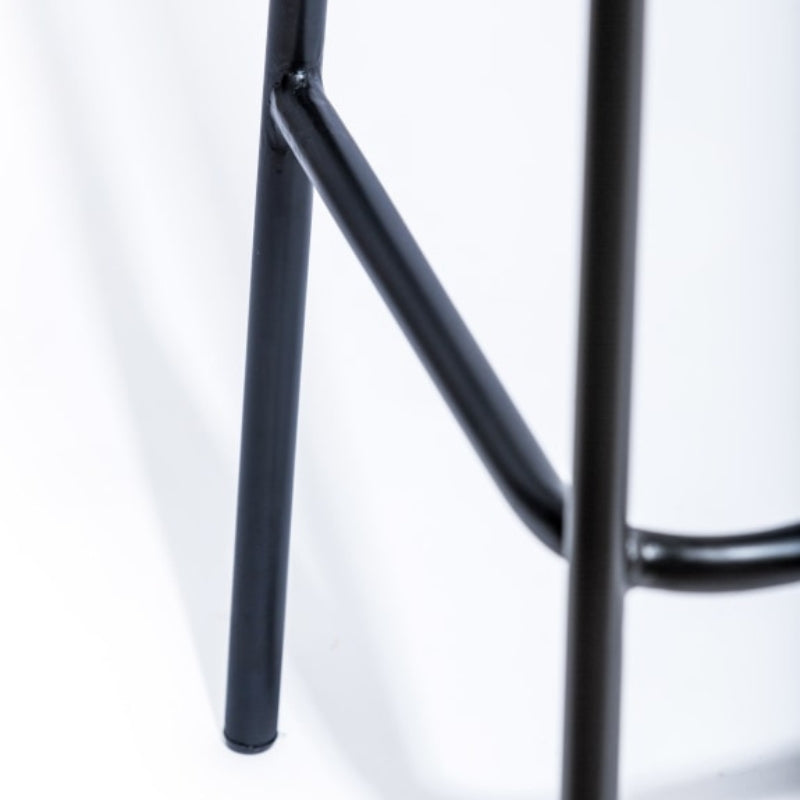 Ridge Ribbed Leather & Iron Classic Bar Stool (set of 2)