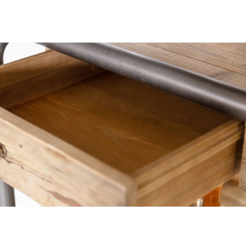 Industrial Loft Home Bar Unit with Glass Rack & Fridge Space