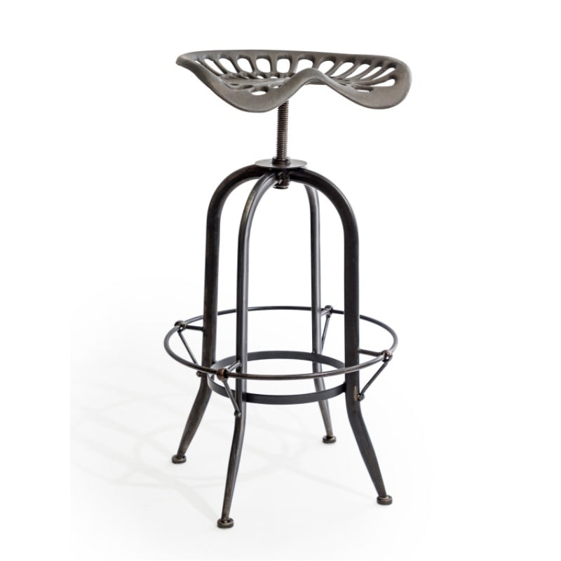 Industrial Tractor-Seat Style Adjustable Bar Stool