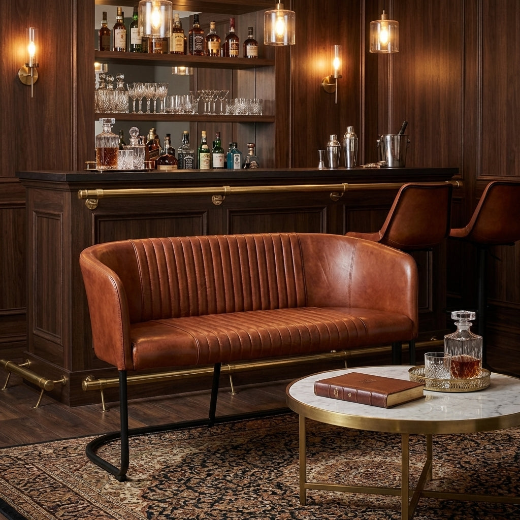 Ridge Vintage Leather & Iron 2-Seater Sofa