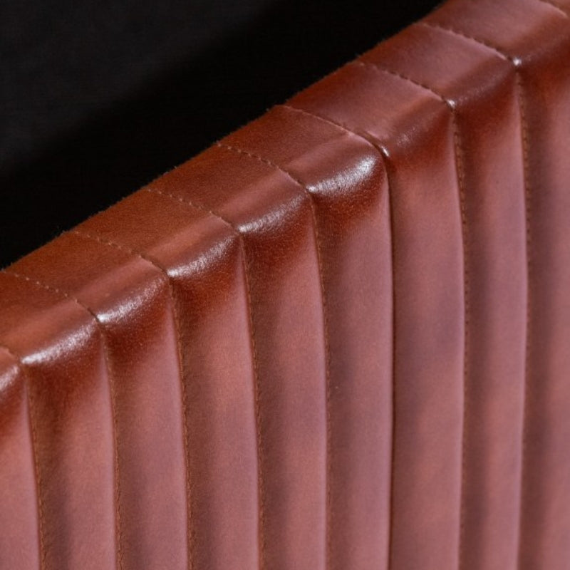 Ridge Vintage Ribbed Leather Storage Trunk