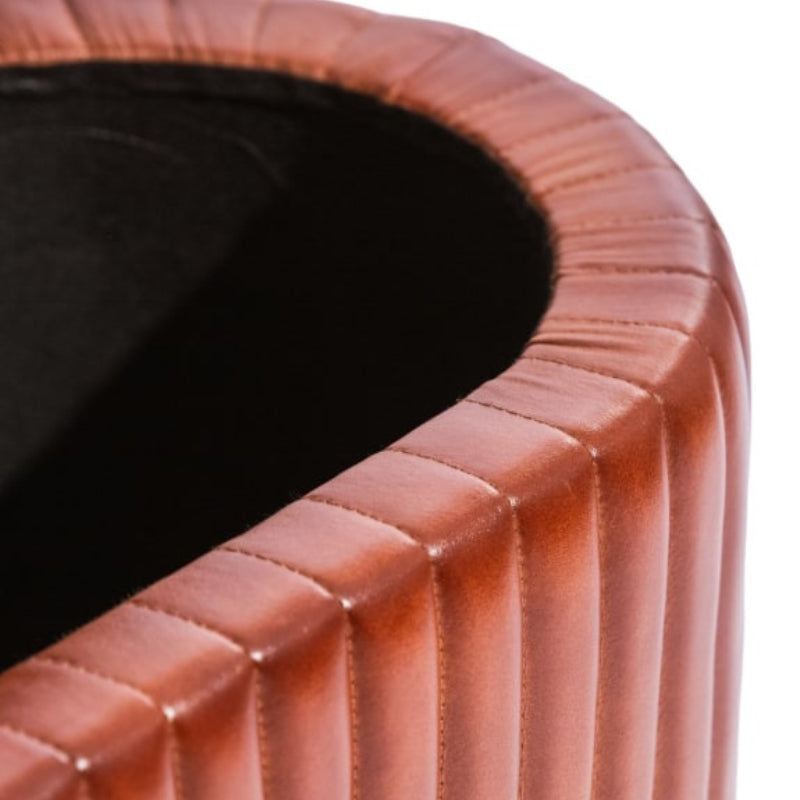 Ridge Vintage Ribbed Leather Storage Trunk