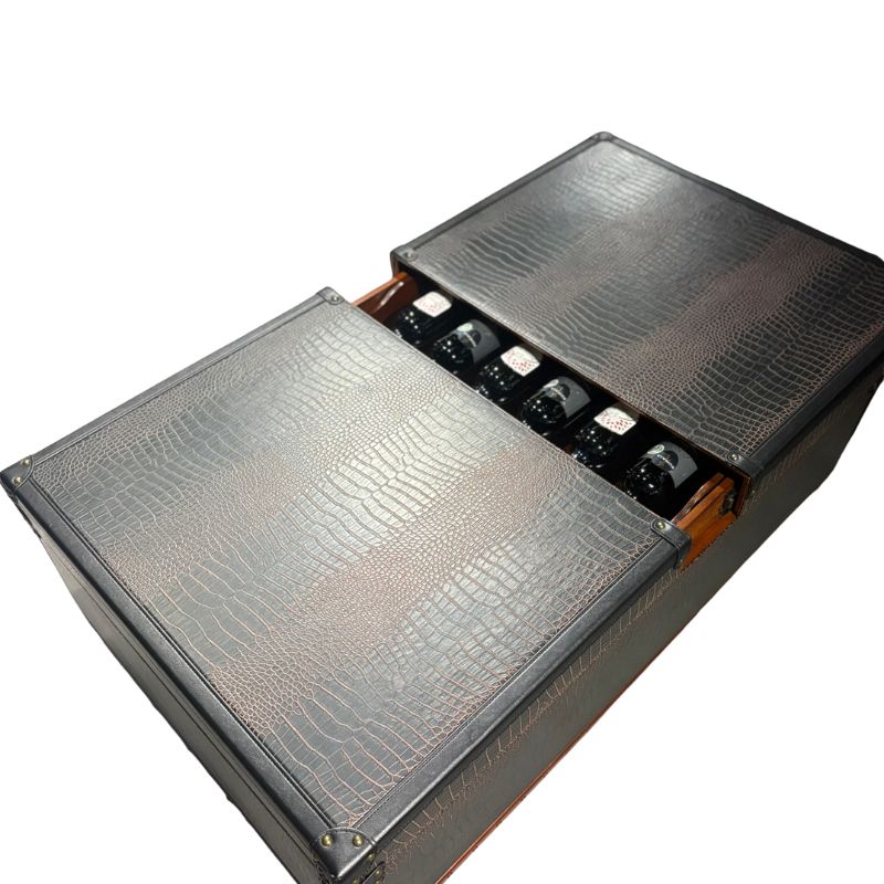 Kensington Leather Coffee Table with Wine Storage