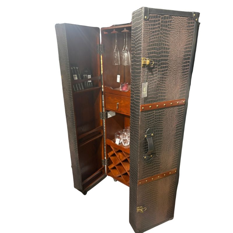 Kensington Heritage Leather Wine Cabinet