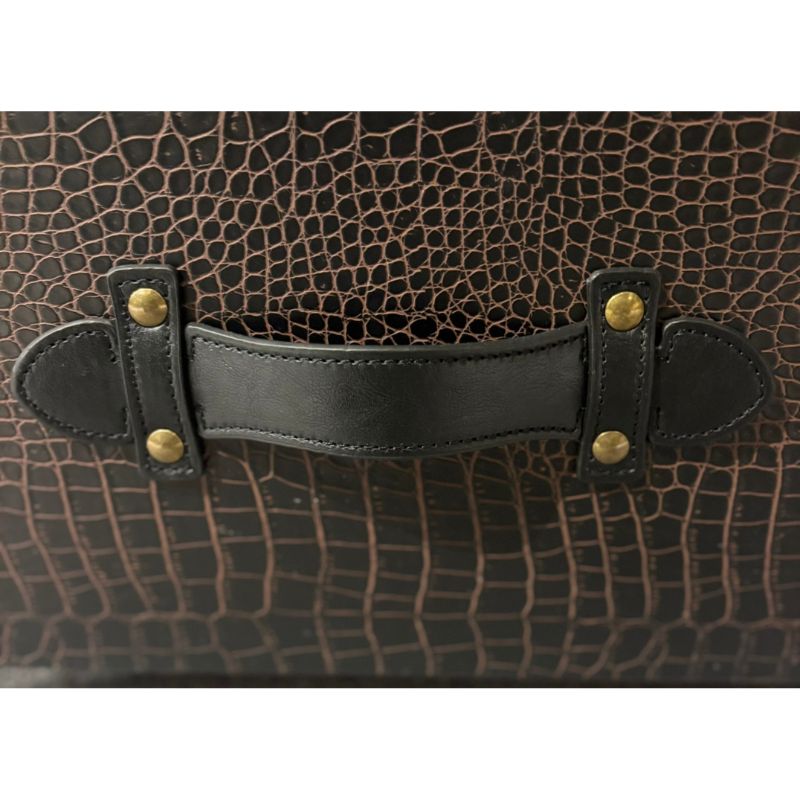 Kensington Leather Wine Cabinet with Mirror