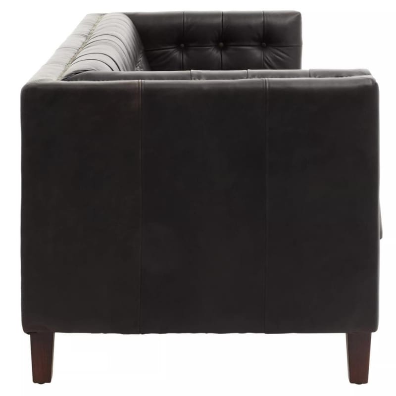 Leather Sofa King Three Seater Modern Chesterfield Black Leather Sofa
