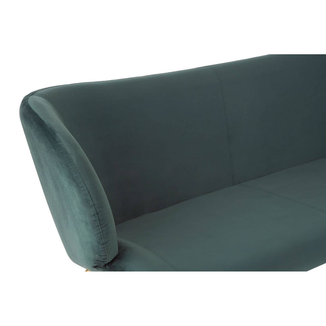 Kolding Two-Seat Sofa – Dark Green Fabric & Gold Legs