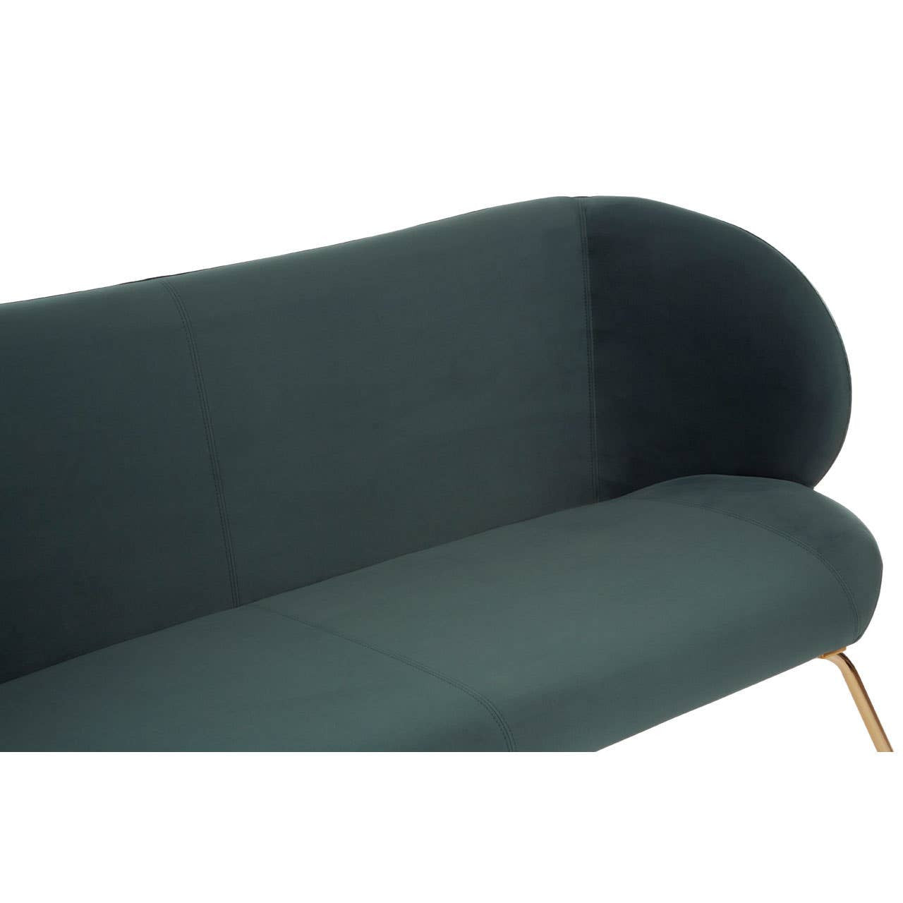 Kolding Two-Seat Sofa – Dark Green Fabric & Gold Legs