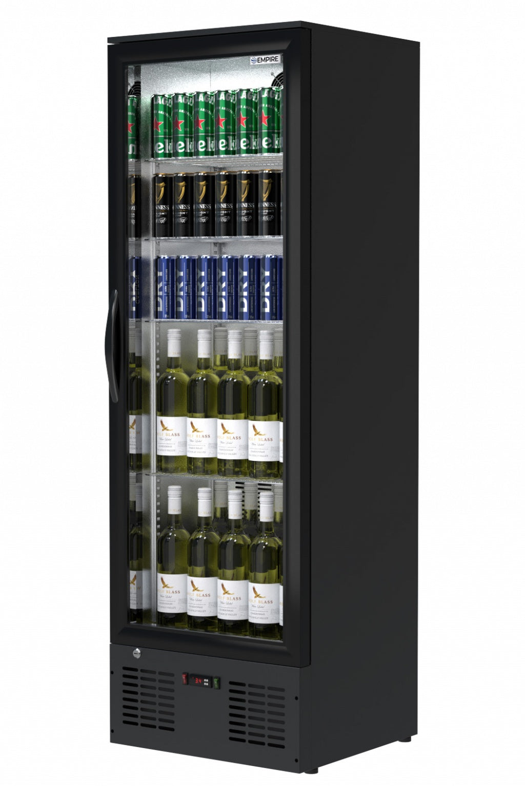 Empire Single Door Upright Back Bar Bottle Cooler – 295L Commercial Display Fridge