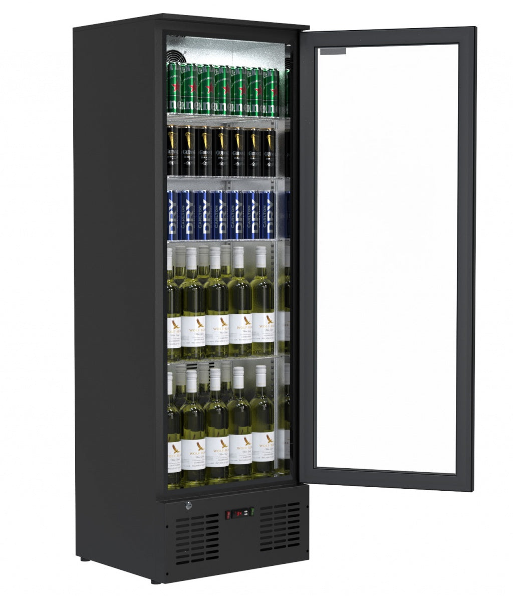 Empire Single Door Upright Back Bar Bottle Cooler – 295L Commercial Display Fridge