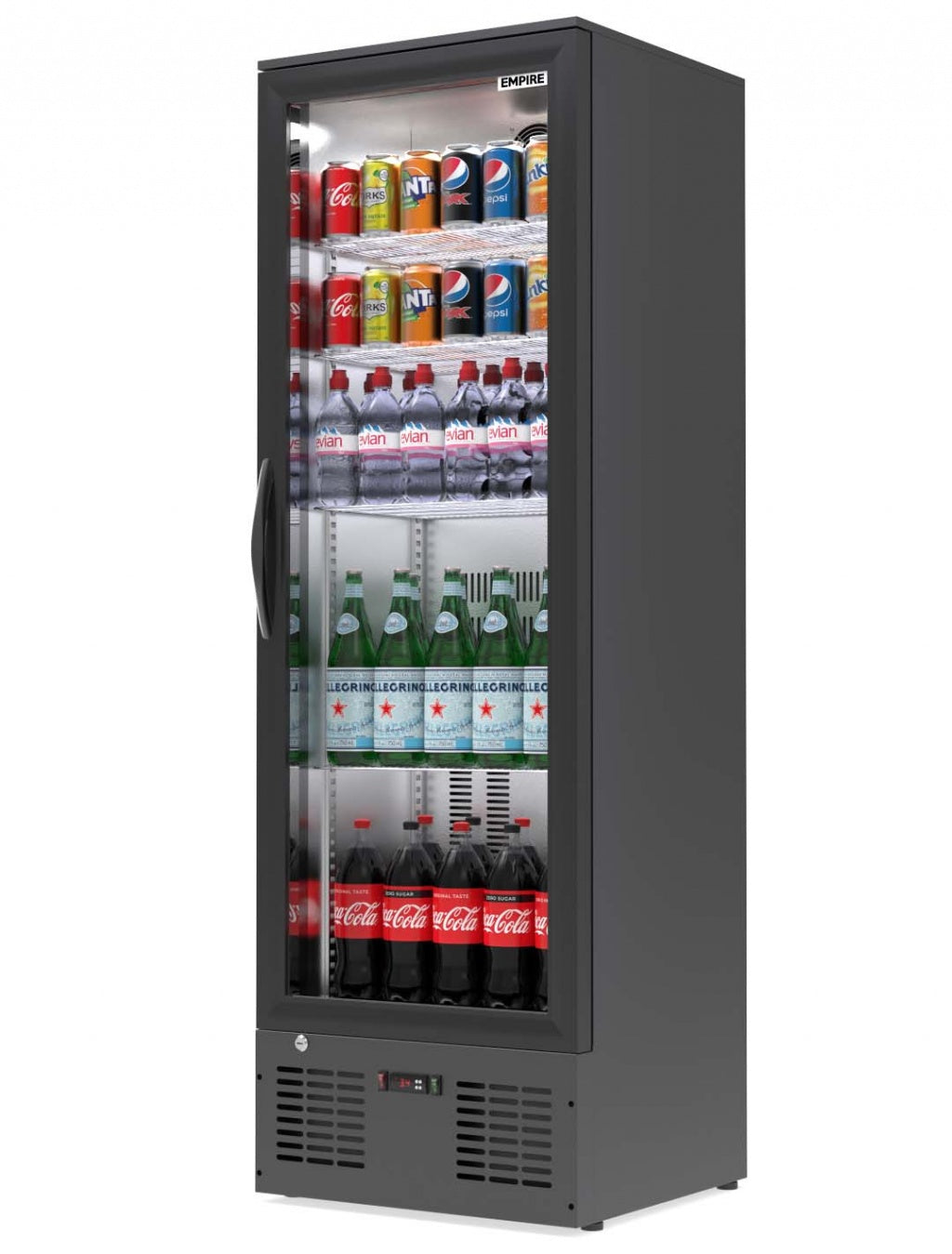 Empire Single Door Upright Back Bar Bottle Cooler – 295L Commercial Display Fridge