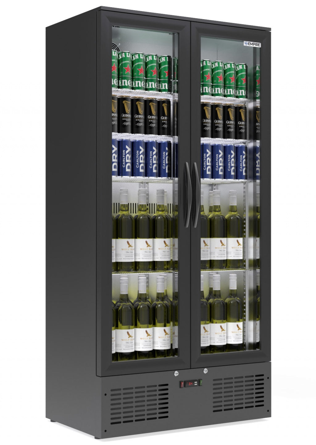 Empire Double Door Upright Back Bar Bottle Cooler – 466L Commercial Display Fridge | CL-510H